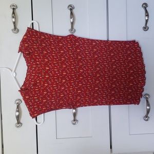 Floral Patterned Ruffled Frilly Tank Top